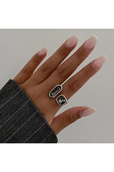 Choice1 Style1 Minimalist Acrylic Rhinestone Open Ring for Women Korean Fashi...
