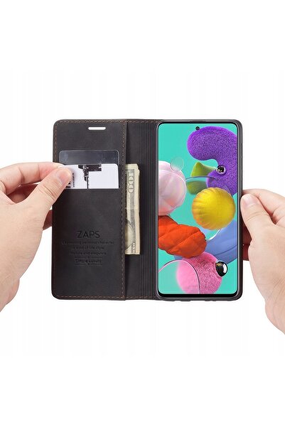 NO BRAND Husă cu clapetă pentru Galaxy A71, Spacecase, moale, din piele, cu î...