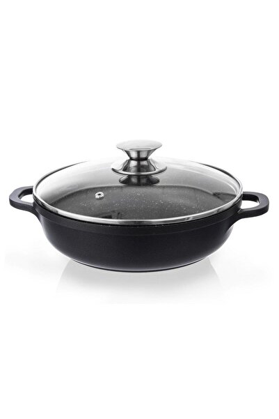 Orionis Tigaie de granit cu capac de sticlă GRANDE 24 cm
