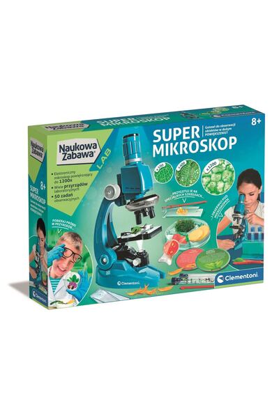 CLEMENTONI Set științific distractiv Super Microscop Limba poloneză 50755 Cle...