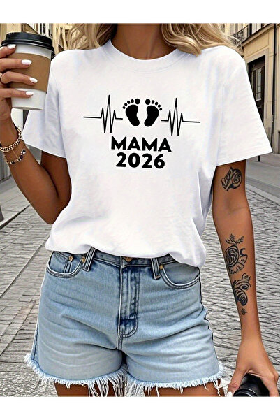 Ekim11 تي شيرت MAMA 2026 بطباعة حروف، قميص كاجوال بأكمام قصيرة وياقة دائرية ل...