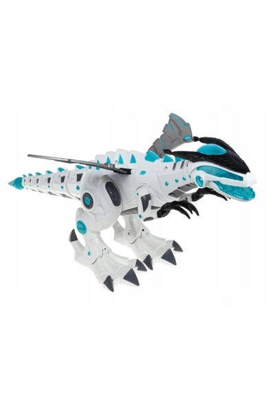 LeanToys Robot Dinozaur cu Aripioare Telecomandat RC Lumini Sunete Alb