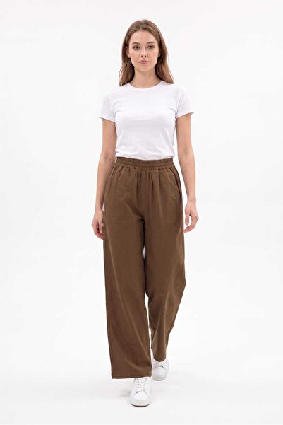 dolcemix Muslin Gabardine Mixed Loose Fit Pants