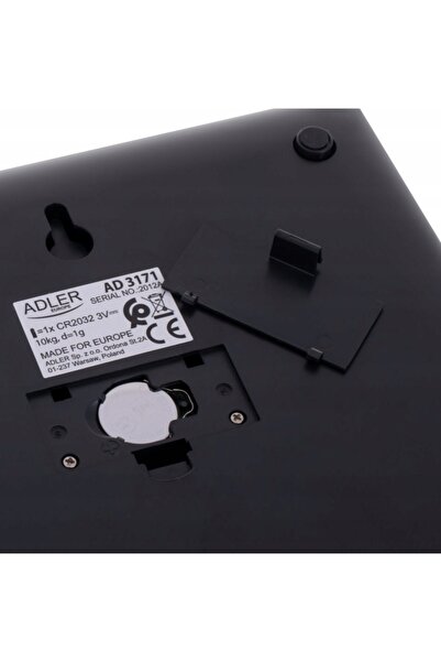 adler Cântar electronic de bucătărie, din sticlă, negru, cu ecran LCD, capaci...