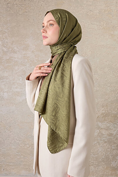 SilkTouch Khaki Mosaic Pattern Ayrobin Jakar Shawl