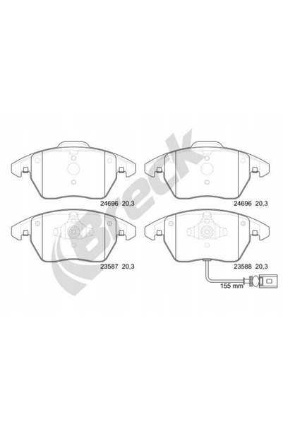 Breckner Plăcuțe de frână față AUDI A1, A3, TT; SEAT ALTEA, ALTEA XL, LEON, T...