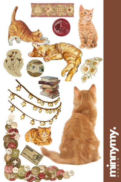 Minnymy Cutie Cat, Sevimli Kedi Collection Sticker, Çıkartma, Ajanda, Günlük,...