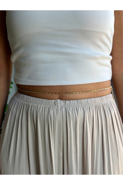 Emine seker jewelry Gold Bel Zinciri (90+5cm) Kararma Yapmayan