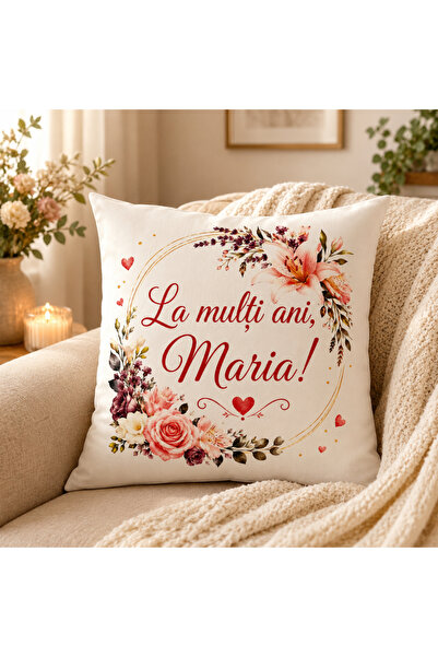 OEM Pernă Decorativă Personalizată La mulți ani, Maria! - Cadou Aniversar