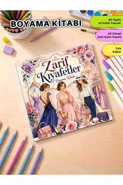 metafortoys Zarif Kıyafetler Boyama Kitabı – 24x20 cm I 40 Görsel I Çocuklar ...