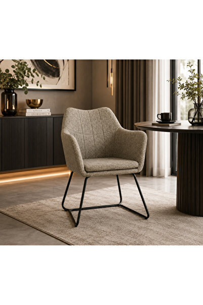 N.zone Modern Upholstered Fabric Chair with Durable Metal Base Suitable for D...