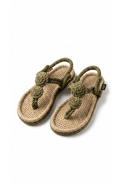 Nomadic Republic Zanzibar Women's Handmade Straw Flip-Flop Sandals Beige - Khaki