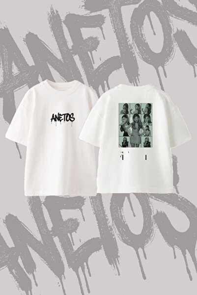 Anetos Ariana Grande_114 Design Back Printed Cotton White Oversize T-Shirt