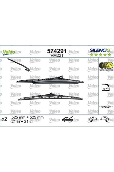 VALEO Silencio чистачки за стъкло, комплект горен и долен, 525/525 мм