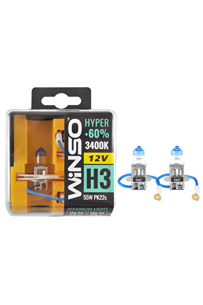 Winso Bec Халоген Хипер +60% H3 - 12V, 55W PK22s ●   3400K ●   Комплект 2 бр.