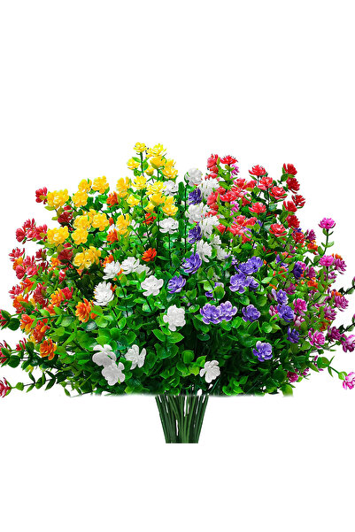 OricareFain Set of 12 Artificial Flower Bouquets, Decorative Plants for Indoo...