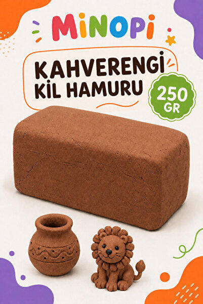 Minopi Kahverengi Kil Seramik Hamuru Doğal Kil Çamuru 250 gr