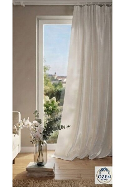 Özen Decoration KIRIK BEYAZ SATEN GÜNEŞLİK PERDE
