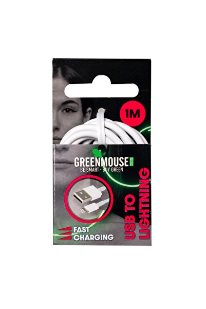 OEM Καλώδιο φόρτισης και δεδομένων GreenMouse – Lightning 1,0 m σε λευκό χρώμ...