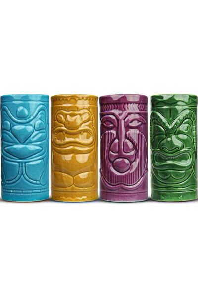 OEM Mikamax Σετ 4 ποτήρια για τροπικά κοκτέιλ Tiki Mug (MM04070)