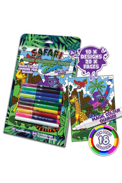 OEM Splat Planet Safari Magic Colouring Book – Μαγικό Βιβλίο Ζωγραφικής με Άγ...