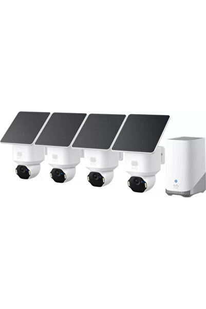 eufy Kit Supraveghere Security SoloCam E42, 4K, Panou Solar, 4 Camere, HomeBa...
