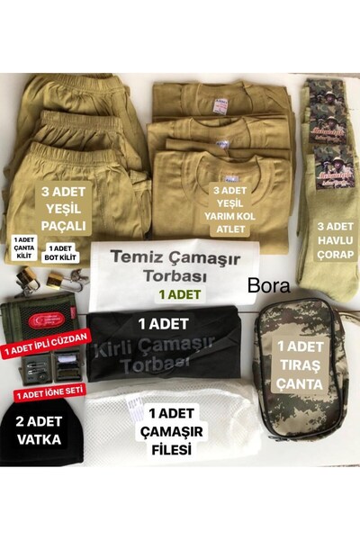 Bora Asker 19 Acemi Ve Bedelli Asker Malzemesi 19 Parça Set