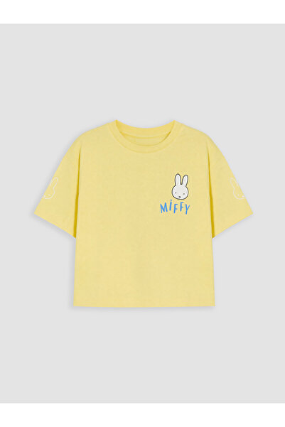 LC Waikiki Lcw Kids Yellow Crew Neck Miffy Printed Girls' T-Shirt