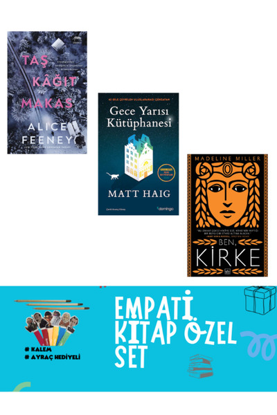 İthaki Yayınları Taş Kağıt Makas + Gece Yarısı Kütüphanesi + Kirke 3 Kitap Se...
