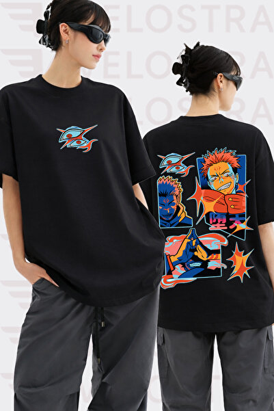 Velostra Unisex Jujutsu Kaisen Sukuna Anime Printed Oversize Crew Neck Cotton...