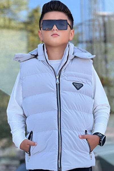 Pina Kids سترة قابلة للنفخ من قماش نوفا بقلنسوة للأولاد YLK3026