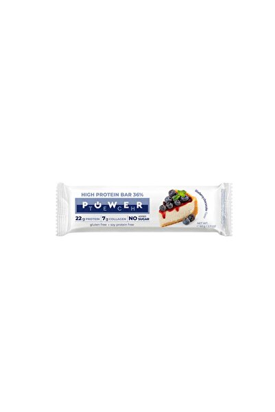 POWERTECH Protein Bar Power Tech 36% 60g Blueberry Cheesecake Flavor Without ...
