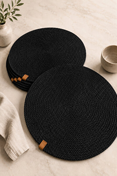 Naspar Black Color Platter Set / 6 Pieces Platters / Modern American Serving,...