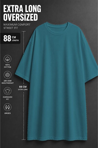 JANTIL MODA Women's Oversized Extra Long Basic Tunic T-Shirt - 200 Gsm 100% C...