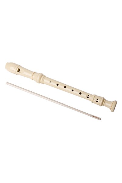 OEM Instrument muzical (fluier) din plastic bej, stil baroc, 32,5 cm, cu tijă...