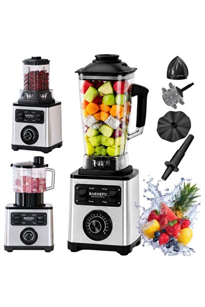 BARDEFU Blender multifuncțional 8 în 1 , 3000 W, 32.000 RPM, vas 2,5 L și rec...