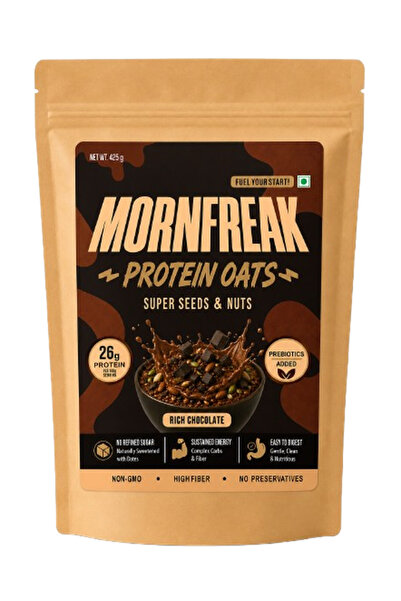 MORNFREAK High Protein Oats, 26g Protein, with Prebiotics, Whey Protein Blend...