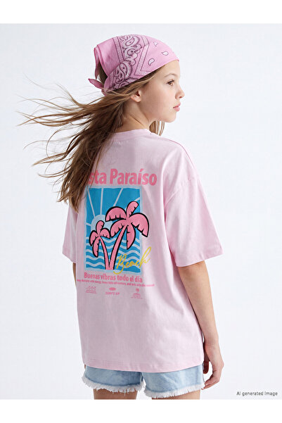 LC Waikiki Loose fit printed girl's t-shirt