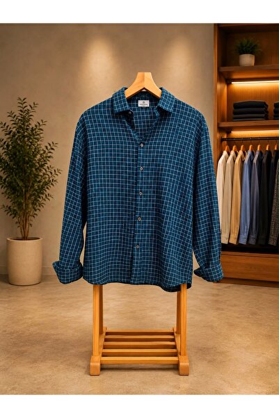 Hazhers Men's Linen Oversize Relaxed Fit Long Sleeve Summer Shirt