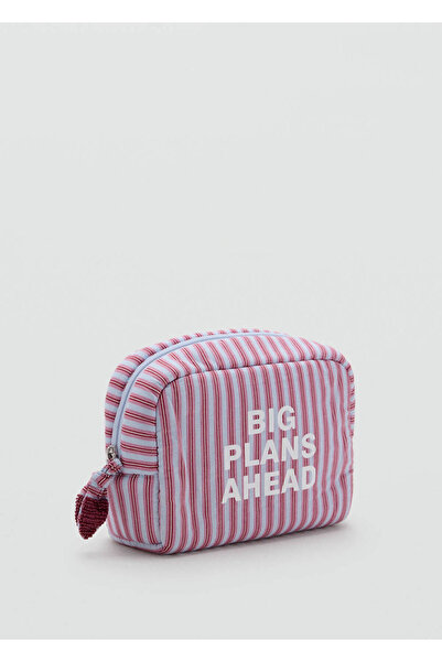 Mango Teen Striped printed cotton toiletries bag