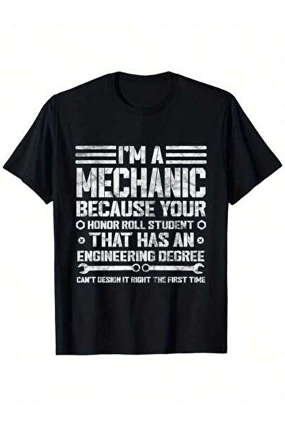 01THEONE Humorous T-Shirt Car Mechanics, Ideal For Outdoor Activities, Relaxe...