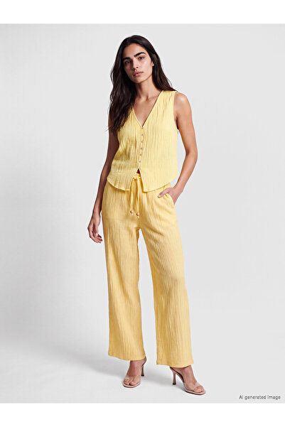 LC Waikiki Rmz Gi̇yi̇m Farkiyla Women's Textured Pants with Waist Cord