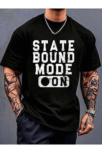 799 تي شيرت رجالي مريح بطبعة 'State Bound Mode On Fun School Competition Sayi...
