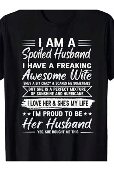 KYMC07 تي شيرت I'm Spoiled Husband, I Have A Super Wife للجنسين كاجوال برقبة ...