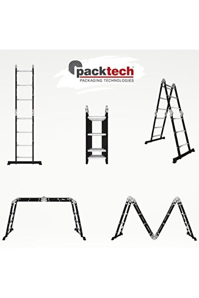 Packtech Karbon Çelik Akrobat Çok Amaçlı Merdiven 2x8 Basamak