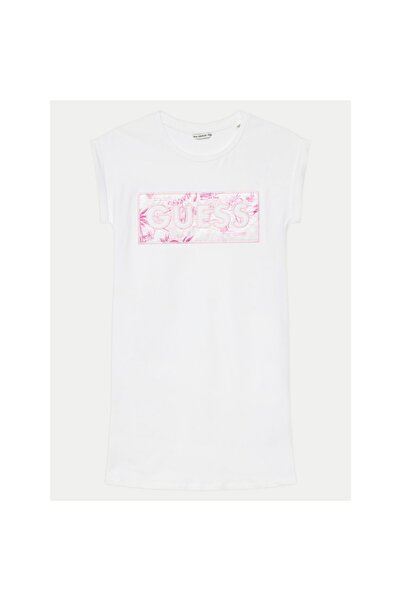 Guess Rochie de zi cu zi pentru fete J5GK06KAE24 Albă