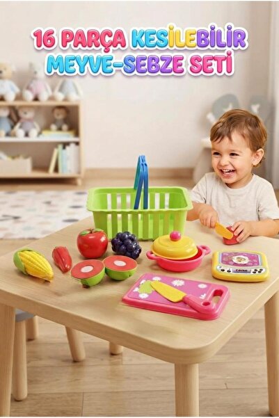 Tıfıl Toys Premium Şefin Mutfağı - 16 Parça Kesilebilir Eğitici Oyuncak Seti ...
