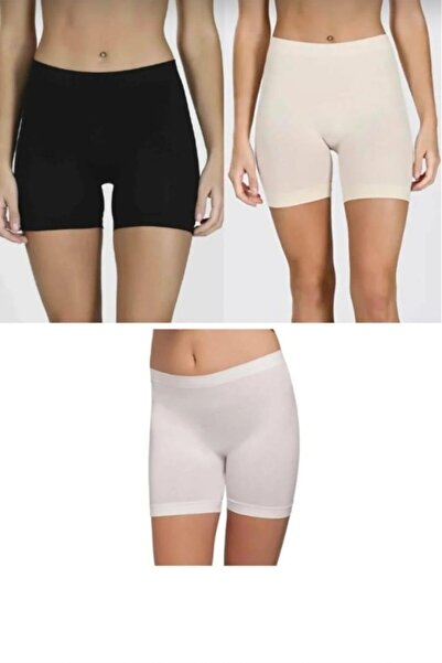 Elite Life T-15 Women's Seamless Long Mixed Color Boxer Shorts 3 Pieces