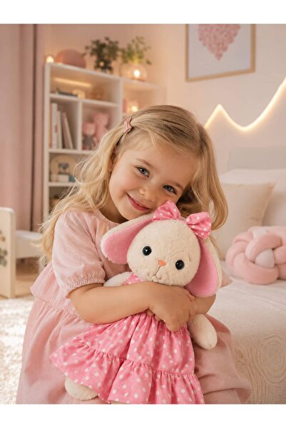 Mellito 40cm Sleeping Companion Plush Rabbit & Playmate Rabbit in Dress & Plu...