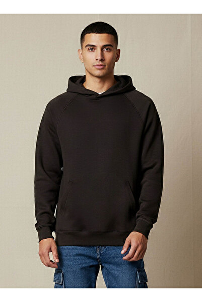 FAV TONAL PRINT DETAIL POCKET HOODIE